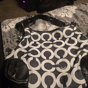 Coach Black and White Patterned Handbag